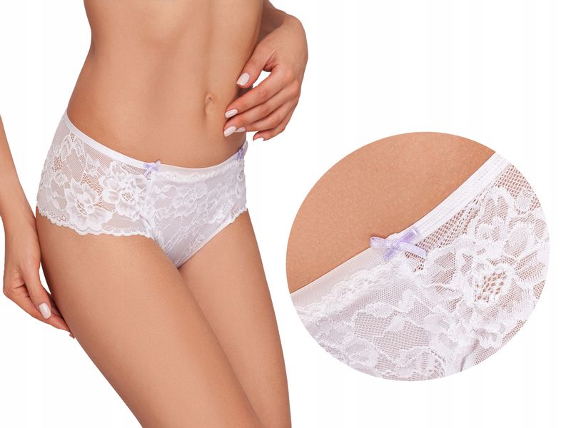 Ewana 092 Koronkowe Szorto Stringi Biały L zdjęcie 7