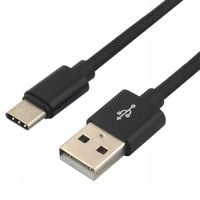 Kabel USB A - USB typ C 1,2 m czarny mocny solidny twardy