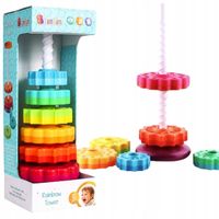 WIEŻA TĘCZOWA PIRAMIDKA SPIRALA DO UKŁADANIA BAM BAM