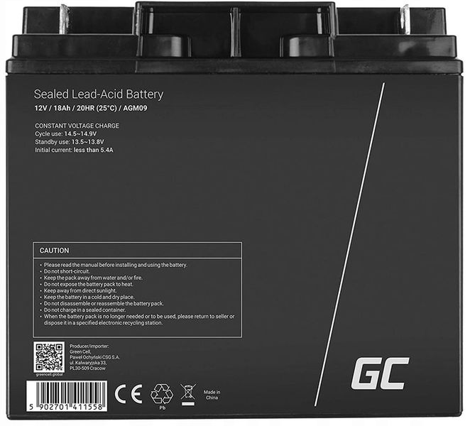 Akumulator GREEN CELL AGM09 18Ah 12V zdjęcie 9