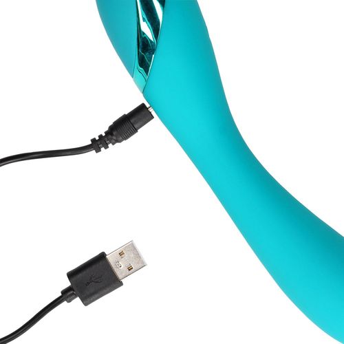 Smooth Silicone G-Spot Vibrator - Teal Blue na Arena.pl