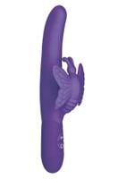 Fioletowy Wibrator Silikonowy Ze Stymulatorem Łechtaczki - Posh Fluttering Butterfly