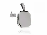 ELEGANCKI GŁADKI SREBRNY OTWIERANY WISIOREK SEKRETNIK PUZDERKO OŚMIOKĄ