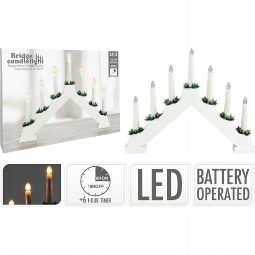 ŚWIĄTECZNY ŚWIECZNIK ADWENTOWY OZDOBA DEKORACJA ŚWIECZKI LAMPKI 7 LED TIMER na Arena.pl