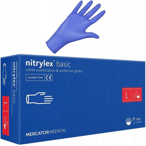 Rękawice Nitrylowe 100 szt. Nitrylex Basic Dark Blue 9-L na Arena.pl