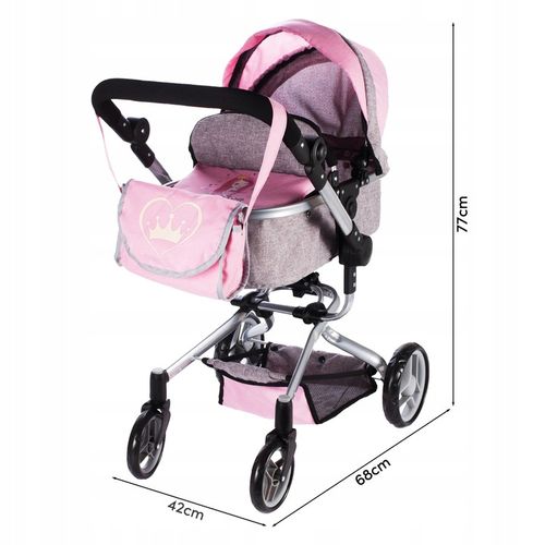 WÓZEK DLA LALEK GŁĘBOKI SPACERÓWKA TORBA GONDOLA SKŁADANY REGULACJA RĄCZKI na Arena.pl