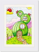 Ramka na Zdjęcia Rysunki Dzieci A4 Drewniana Biała 24 x 32.8 cm