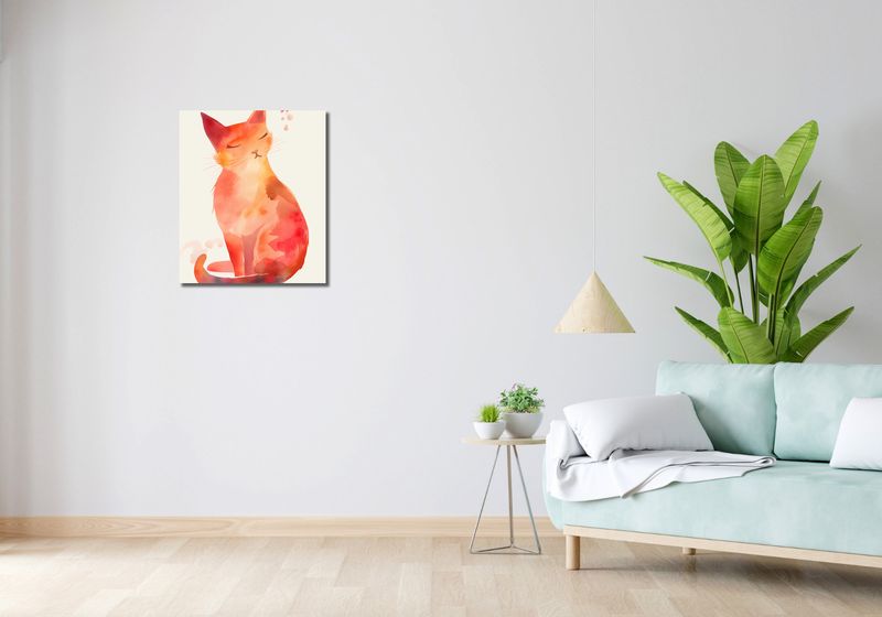 Obraz 50x60cm Akwarelowy Kot zdjęcie 2