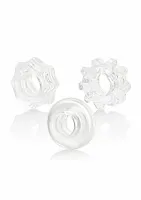 calexotics reversible ring set - zestaw 3 elastycznych pierścieni, czarny