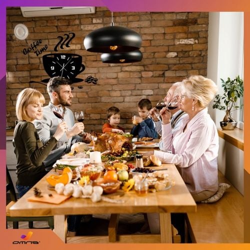 Zegar ścienny kuchenny filiżanka kawy do kuchni kawiarni czarny efekt 3D na Arena.pl