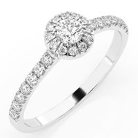 pierścionek z białego srebra 925 z diamentem (brylantem) 0,45 ct lab