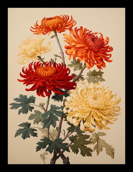 Plakat 15x20cm Tańczące Chryzantemy zdjęcie 2