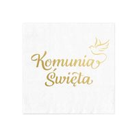 Serwetki papierowe komunijne Komunia Święta gołąbek, 10 szt.