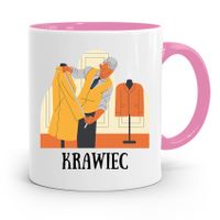 Kubek Różowy Krawca Krawcowej Najlepszy Krawiec Z Nadrukiem Ze Zdjęciem