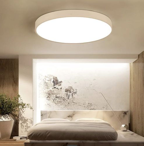 LAMPA SUFITOWA BIAŁY PLAFON LED 40 CM NOWOCZESNA DO SALONU KUCHNI OKRĄGŁY na Arena.pl