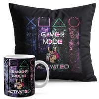 ZESTAW KUBEK + PODUSZKA CZARNA - GAMER GAMEPAD GAMBLING GRY