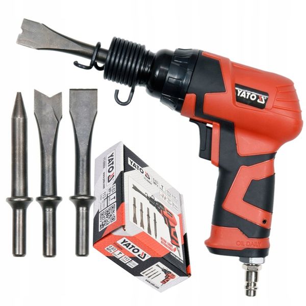 YATO MŁOTEK PNEUMATYCZNY ŚCINAK UDAROWY KOMPOZYT +4 GROTY DO RDZY PIASKARKA zdjęcie 10