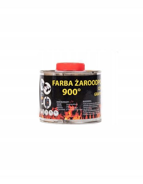 LAKIER FARBA ŻAROODPORNA DO KOMINKA/PIECA CZARNA 0.5L zdjęcie 1