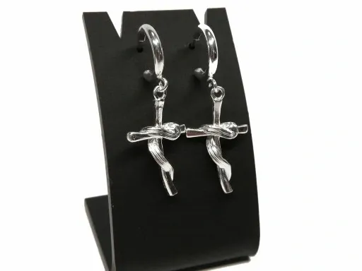 Krzyż krzyżyk opleciony srebrny komplet łańcuszek kulkowy srebro 925 zdjęcie 7