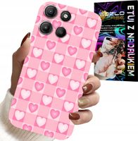 ETUI DO MOTOROLA EDGE 60 5G - SERCA KRATKA RÓŻOWA OBUDOWA CASE + FOLIA