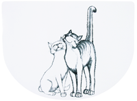 TRIXIE Podkładka mata pod miski dla kota półokrągła biała 40x30cm