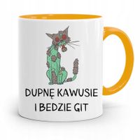 Kubek Żółty Weterynarza Dupnę Kawusie I Będzie Git Z Nadrukiem Ze Zdjęciem