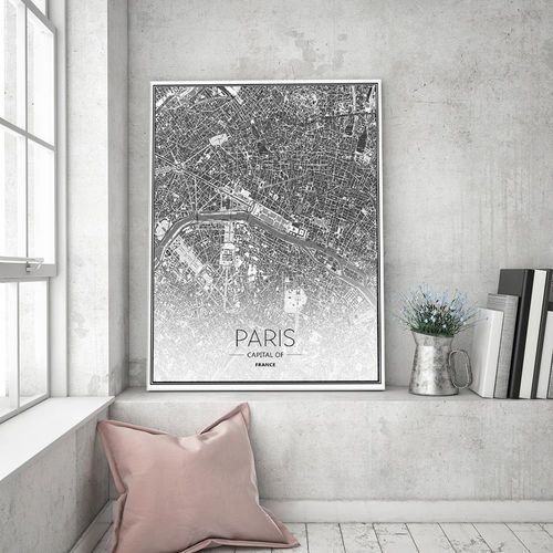 Obraz na płótnie – Canvas, Paryż plan miasta 60x90 na Arena.pl