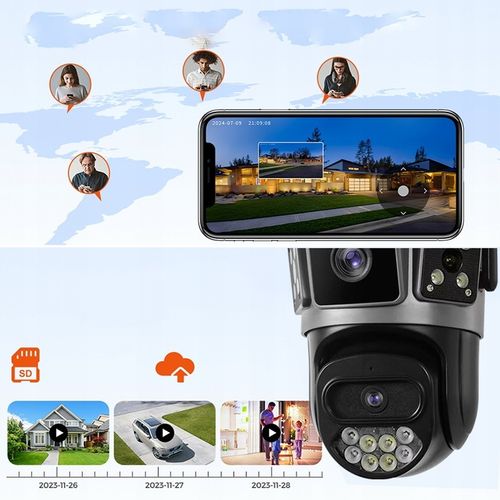 PODWÓJNA KAMERA 2X5MP 5GHz ZOOM ZEWNĘTRZNA OBROTOWA IP WIFI ALARM DETEKCJA na Arena.pl