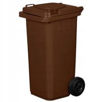 POJEMNIK KOSZ 120L NA ŚMIECI ODPADY BRĄZOWY NA BIO