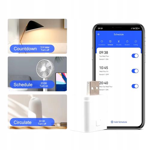 Inteligentny Mini Przełącznik adapter USB 1 port 5-12V WiFi TUYA Smart Life na Arena.pl