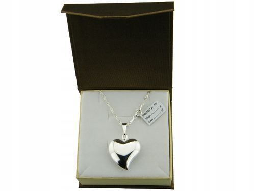 WYJĄTKOWE SERDUSZKO Z ŁAŃCUSZKIEM SINGAPUR DŁUGOŚĆ 45 CM SREBRO PRÓBY 925 na Arena.pl