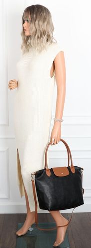 Torebka Damska Shopperka Pojemna A4 Modna Torba Listonoszka PU682 czarna na Arena.pl