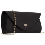 kopertówka damska wykonana z tkaniny syntetycznej w czarnym kolorze