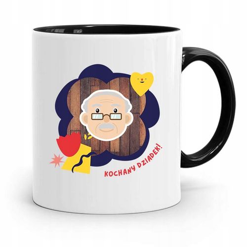 Kubek Czarny Prezent Dla Dziadka Kochany Dziadek Z Nadrukiem Ze Zdjęciem na Arena.pl