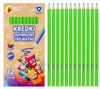 kredki ołówkowe trójkątne shan zielone jasne 12 sztuk