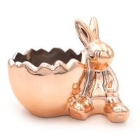 Osłonka ceramiczna królik zajączek wielkanocny miedziany różowe złoto