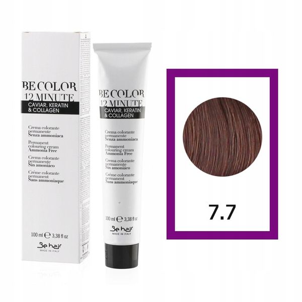 BE HAIR Be Color Farba do włosów Bez Amoniaku 7,7 - 100ml zdjęcie 1