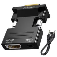 Adapter HDMI na VGA z audio Dźwięk do wygodnego podłączenia urządzeń