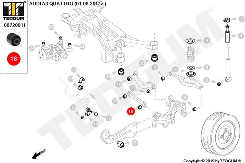 AUDI A3 TULEJA DRĄŻKA TYLNEGO 12- na Arena.pl
