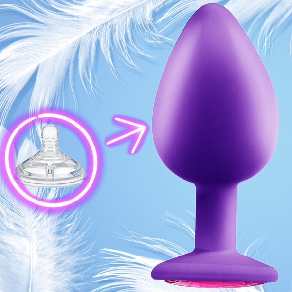 KOREK ANALNY Z KRYSZTAŁEM rozm S Fioletowy Kryształ Różowy zdjęcie 8