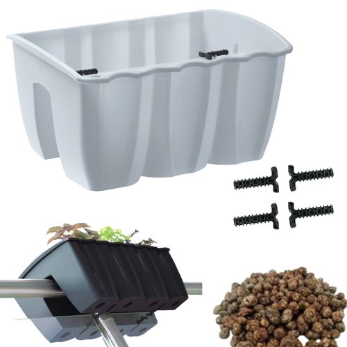 3x Skrzynka na balustradę DCRO400, Doniczka balkonowa + keramzyt 5l na Arena.pl