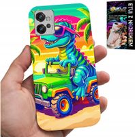 ETUI DO MOTOROLA G32 - DINOZAUR W CIĘŻARÓWCE WZORY DLA DZIECI