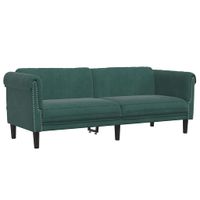 Sofa 3-osobowa, ciemnozielona, tapicerowana aksamitem