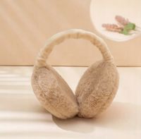 NAUSZNIKI ZIMOWE DAMSKIE OCIEPLANE PLUSZOWE REGULOWANE SKŁADANE BEŻOWE