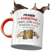 Kubek Pomarańczowy Dla Franciszka Franka Kolegi Z Nadrukiem Ze Zdjęciem