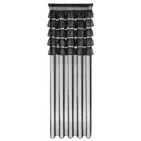 Firana gotowa na taśmie zdobiona w górnej części AURA 140X270 czarna