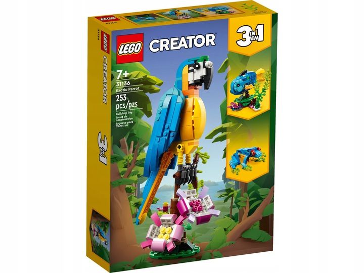 LEGO Creator 3 w 1 31136 Egzotyczna papuga 3w1 Prezent zdjęcie 8
