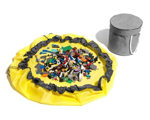 Kosz na zabawki DIXI szary z matą na klocki zabawki na Arena.pl