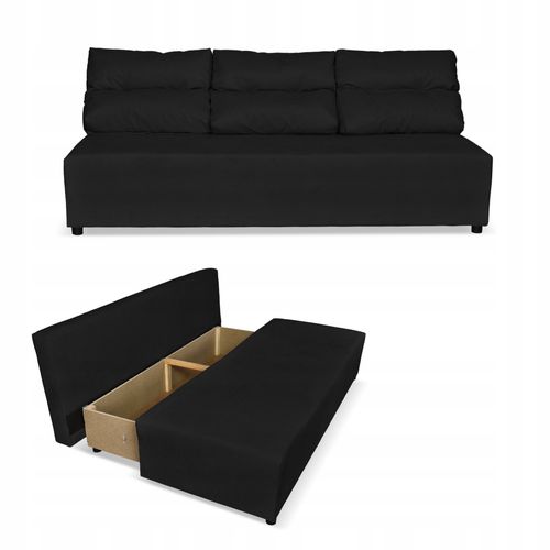 Kanapa sofa KIMO funkcja spania pojemnik Family Meble Hunter czarny welur na Arena.pl