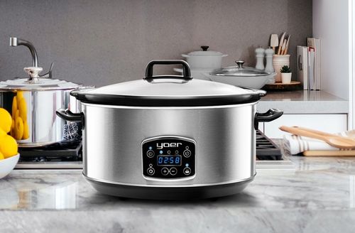 Wolnowar Garnek ceramiczny Slow Cooker Yoer INOX LCD 320W 6,5L +Programator na Arena.pl